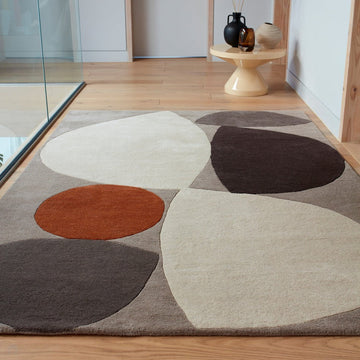 Reef RF24 Mid Century Modern Geometric Hand-Woven Wool Grey/Ivory/Charcoal/Taupe/Terracotta/Multicolour Rug-Asiatic Carpets-Rug Love - The Most Loved Rug Store